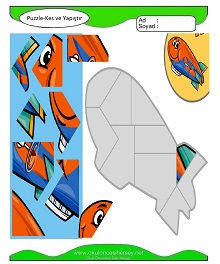 Puzzle Kes Yapıştır Çalışma Sayfaları